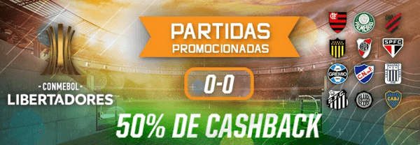 50% cashback partidas promocionais Betmotion na Libertadores 2020