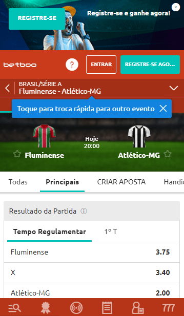 Aposte na rodada desta segunda (23): BetBoo com odds para Fluminense x Atlético-MG