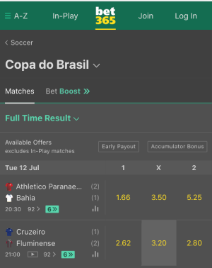 copa do brasil odds bet365 1207