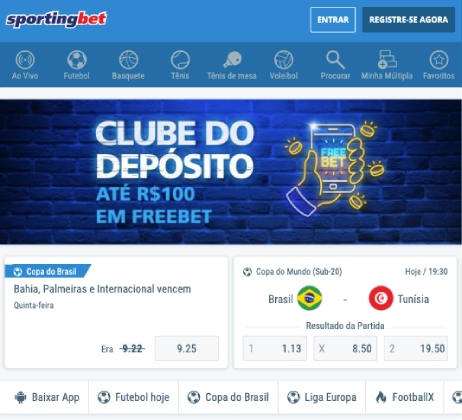Sportingbet Apostas home page